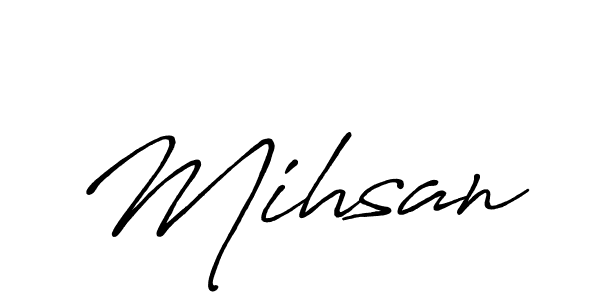Make a beautiful signature design for name Mihsan. With this signature (Antro_Vectra_Bolder) style, you can create a handwritten signature for free. Mihsan signature style 7 images and pictures png