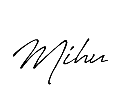 How to make Mihu signature? Antro_Vectra_Bolder is a professional autograph style. Create handwritten signature for Mihu name. Mihu signature style 7 images and pictures png