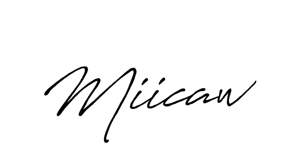 Make a beautiful signature design for name Miicaw. With this signature (Antro_Vectra_Bolder) style, you can create a handwritten signature for free. Miicaw signature style 7 images and pictures png