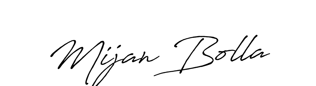 Use a signature maker to create a handwritten signature online. With this signature software, you can design (Antro_Vectra_Bolder) your own signature for name Mijan Bolla. Mijan Bolla signature style 7 images and pictures png