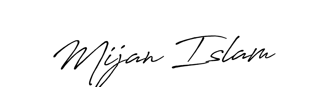 How to make Mijan Islam name signature. Use Antro_Vectra_Bolder style for creating short signs online. This is the latest handwritten sign. Mijan Islam signature style 7 images and pictures png
