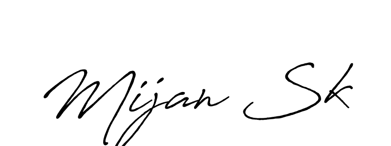 How to make Mijan Sk name signature. Use Antro_Vectra_Bolder style for creating short signs online. This is the latest handwritten sign. Mijan Sk signature style 7 images and pictures png