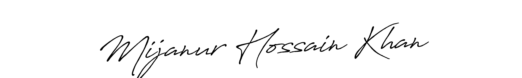 How to make Mijanur Hossain Khan name signature. Use Antro_Vectra_Bolder style for creating short signs online. This is the latest handwritten sign. Mijanur Hossain Khan signature style 7 images and pictures png