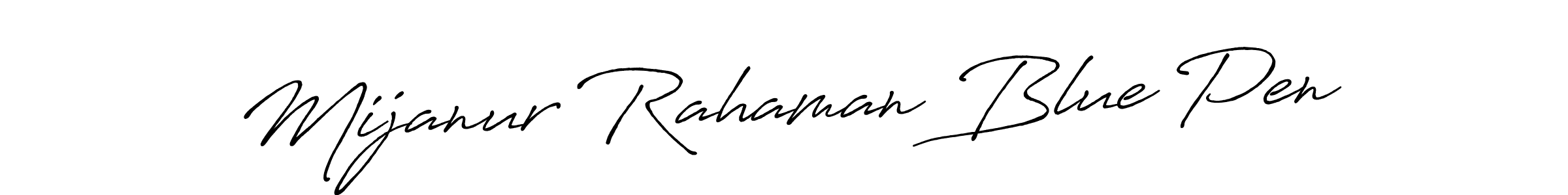Also You can easily find your signature by using the search form. We will create Mijanur Rahaman Blue Pen name handwritten signature images for you free of cost using Antro_Vectra_Bolder sign style. Mijanur Rahaman Blue Pen signature style 7 images and pictures png