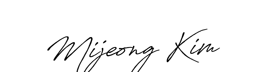 Mijeong Kim stylish signature style. Best Handwritten Sign (Antro_Vectra_Bolder) for my name. Handwritten Signature Collection Ideas for my name Mijeong Kim. Mijeong Kim signature style 7 images and pictures png