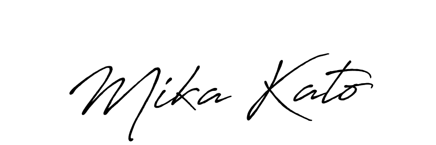 Make a beautiful signature design for name Mika Kato. With this signature (Antro_Vectra_Bolder) style, you can create a handwritten signature for free. Mika Kato signature style 7 images and pictures png