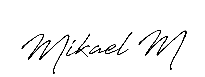 The best way (Antro_Vectra_Bolder) to make a short signature is to pick only two or three words in your name. The name Mikael M include a total of six letters. For converting this name. Mikael M signature style 7 images and pictures png