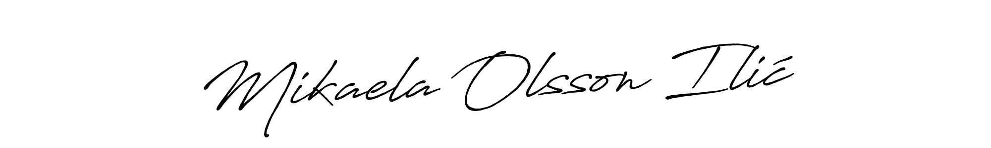 How to make Mikaela Olsson Ilić signature? Antro_Vectra_Bolder is a professional autograph style. Create handwritten signature for Mikaela Olsson Ilić name. Mikaela Olsson Ilić signature style 7 images and pictures png