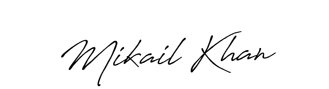 How to make Mikail Khan name signature. Use Antro_Vectra_Bolder style for creating short signs online. This is the latest handwritten sign. Mikail Khan signature style 7 images and pictures png