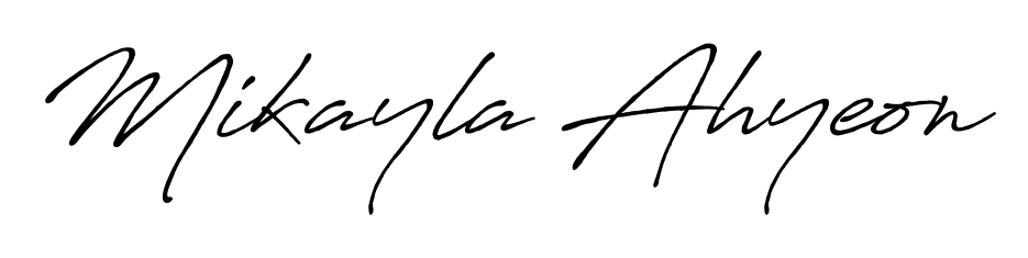 Quickly download Mikayla Ahyeon name signature in high-resolution PNG using Antro_Vectra_Bolder style. Ready to insert into PDFs and online applications. Mikayla Ahyeon signature style 7 images and pictures png