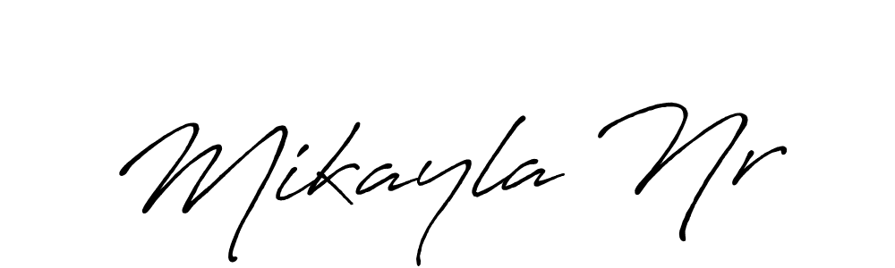 How to make Mikayla Nr name signature. Use Antro_Vectra_Bolder style for creating short signs online. This is the latest handwritten sign. Mikayla Nr signature style 7 images and pictures png