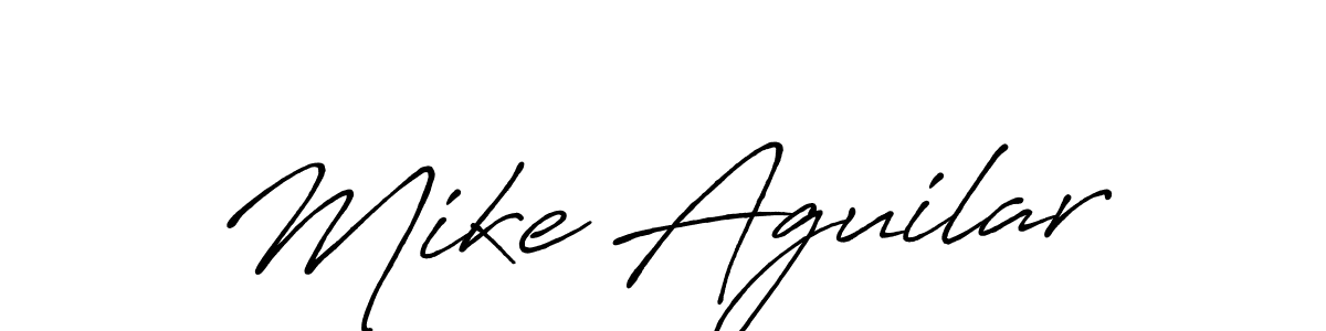 Mike Aguilar stylish signature style. Best Handwritten Sign (Antro_Vectra_Bolder) for my name. Handwritten Signature Collection Ideas for my name Mike Aguilar. Mike Aguilar signature style 7 images and pictures png