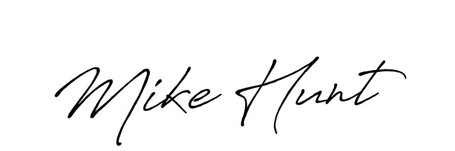 Mike Hunt stylish signature style. Best Handwritten Sign (Antro_Vectra_Bolder) for my name. Handwritten Signature Collection Ideas for my name Mike Hunt. Mike Hunt signature style 7 images and pictures png