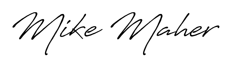 A modern signature idea for name Mike Maher using Antro_Vectra_Bolder font. Clean strokes and elegant curves make it stand out instantly. Mike Maher signature style 7 images and pictures png