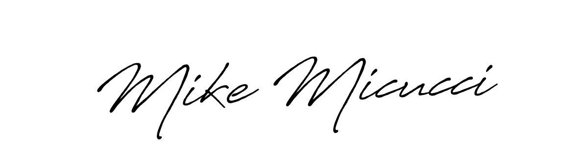 It looks lik you need a new signature style for name Mike Micucci. Design unique handwritten (Antro_Vectra_Bolder) signature with our free signature maker in just a few clicks. Mike Micucci signature style 7 images and pictures png