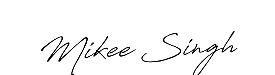 How to make Mikee Singh name signature. Use Antro_Vectra_Bolder style for creating short signs online. This is the latest handwritten sign. Mikee Singh signature style 7 images and pictures png