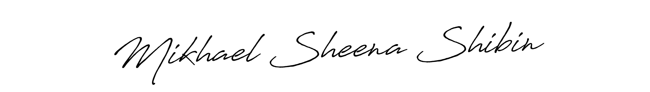 Mikhael Sheena Shibin stylish signature style. Best Handwritten Sign (Antro_Vectra_Bolder) for my name. Handwritten Signature Collection Ideas for my name Mikhael Sheena Shibin. Mikhael Sheena Shibin signature style 7 images and pictures png