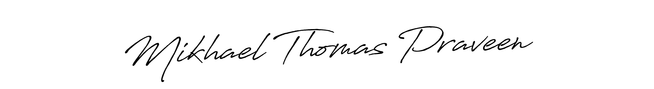 Use a signature maker to create a handwritten signature online. With this signature software, you can design (Antro_Vectra_Bolder) your own signature for name Mikhael Thomas Praveen. Mikhael Thomas Praveen signature style 7 images and pictures png