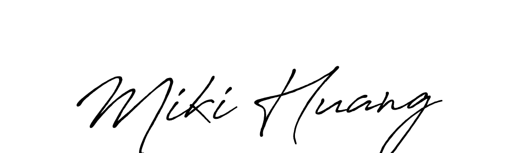 How to make Miki Huang name signature. Use Antro_Vectra_Bolder style for creating short signs online. This is the latest handwritten sign. Miki Huang signature style 7 images and pictures png