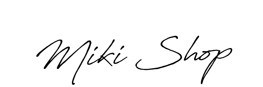 Also You can easily find your signature by using the search form. We will create Miki Shop name handwritten signature images for you free of cost using Antro_Vectra_Bolder sign style. Miki Shop signature style 7 images and pictures png