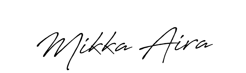 Create a beautiful signature design for name Mikka Aira. With this signature (Antro_Vectra_Bolder) fonts, you can make a handwritten signature for free. Mikka Aira signature style 7 images and pictures png