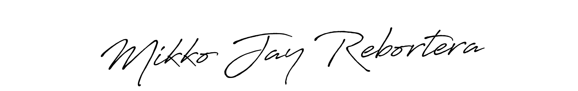 Make a beautiful signature design for name Mikko Jay Rebortera. With this signature (Antro_Vectra_Bolder) style, you can create a handwritten signature for free. Mikko Jay Rebortera signature style 7 images and pictures png