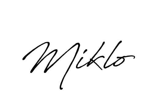 Create a beautiful signature design for name Miklo. With this signature (Antro_Vectra_Bolder) fonts, you can make a handwritten signature for free. Miklo signature style 7 images and pictures png