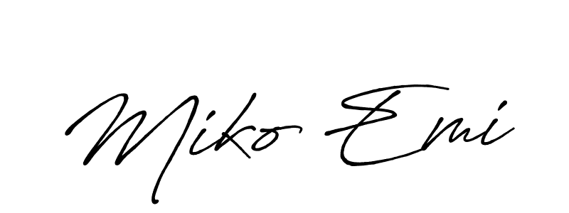 This is the best signature style for the Miko Emi name. Also you like these signature font (Antro_Vectra_Bolder). Mix name signature. Miko Emi signature style 7 images and pictures png