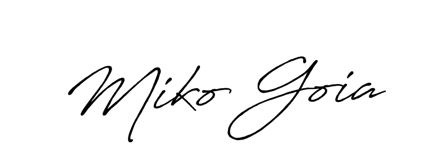 Miko Goia stylish signature style. Best Handwritten Sign (Antro_Vectra_Bolder) for my name. Handwritten Signature Collection Ideas for my name Miko Goia. Miko Goia signature style 7 images and pictures png
