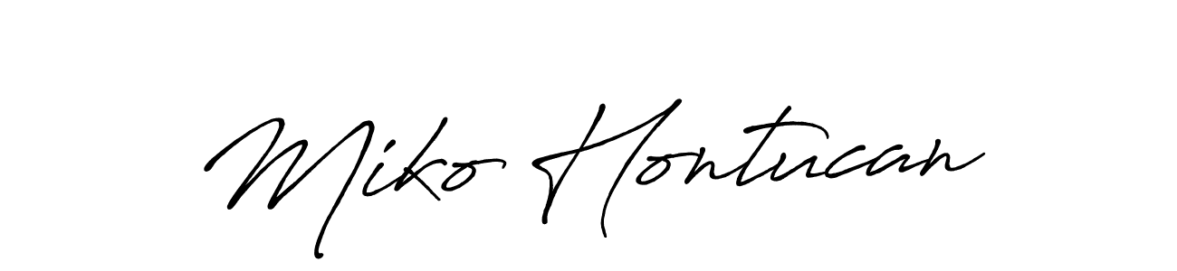 Use a signature maker to create a handwritten signature online. With this signature software, you can design (Antro_Vectra_Bolder) your own signature for name Miko Hontucan. Miko Hontucan signature style 7 images and pictures png