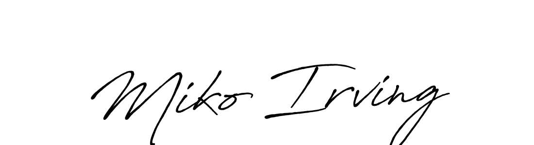 How to make Miko Irving signature? Antro_Vectra_Bolder is a professional autograph style. Create handwritten signature for Miko Irving name. Miko Irving signature style 7 images and pictures png