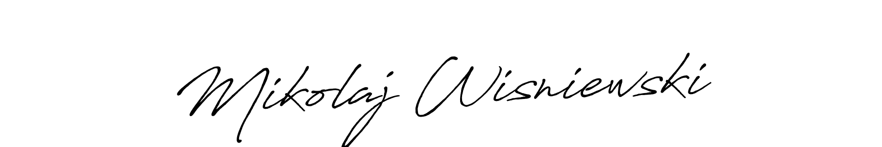 Create a beautiful signature design for name Mikolaj Wisniewski. With this signature (Antro_Vectra_Bolder) fonts, you can make a handwritten signature for free. Mikolaj Wisniewski signature style 7 images and pictures png