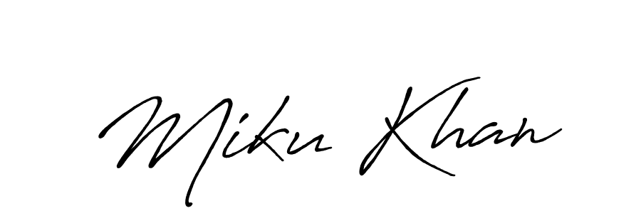How to make Miku Khan name signature. Use Antro_Vectra_Bolder style for creating short signs online. This is the latest handwritten sign. Miku Khan signature style 7 images and pictures png