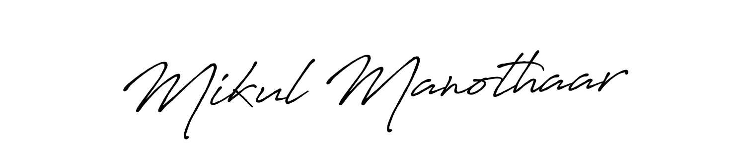 Create a beautiful signature design for name Mikul Manothaar. With this signature (Antro_Vectra_Bolder) fonts, you can make a handwritten signature for free. Mikul Manothaar signature style 7 images and pictures png