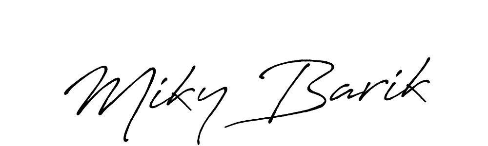Make a beautiful signature design for name Miky Barik. With this signature (Antro_Vectra_Bolder) style, you can create a handwritten signature for free. Miky Barik signature style 7 images and pictures png