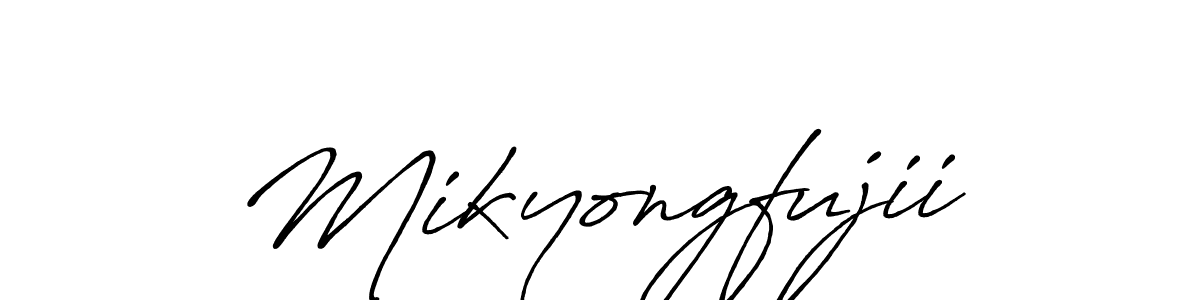 Make a beautiful signature design for name Mikyongfujii. With this signature (Antro_Vectra_Bolder) style, you can create a handwritten signature for free. Mikyongfujii signature style 7 images and pictures png