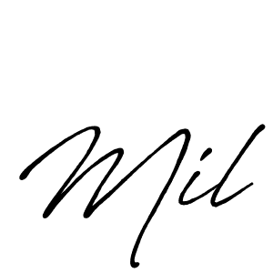 if you are searching for the best signature style for your name Mil. so please give up your signature search. here we have designed multiple signature styles  using Antro_Vectra_Bolder. Mil signature style 7 images and pictures png
