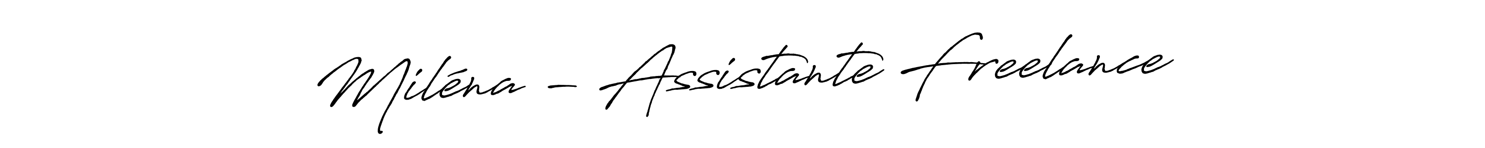 The best way (Antro_Vectra_Bolder) to make a short signature is to pick only two or three words in your name. The name Miléna - Assistante Freelance include a total of six letters. For converting this name. Miléna - Assistante Freelance signature style 7 images and pictures png