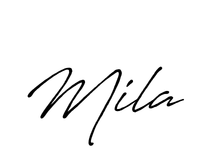 How to make Mila signature? Antro_Vectra_Bolder is a professional autograph style. Create handwritten signature for Mila name. Mila signature style 7 images and pictures png