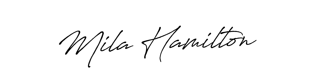 Create a beautiful signature design for name Mila Hamilton. With this signature (Antro_Vectra_Bolder) fonts, you can make a handwritten signature for free. Mila Hamilton signature style 7 images and pictures png