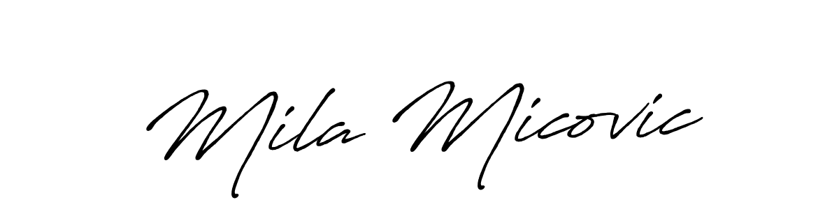 if you are searching for the best signature style for your name Mila Micovic. so please give up your signature search. here we have designed multiple signature styles  using Antro_Vectra_Bolder. Mila Micovic signature style 7 images and pictures png