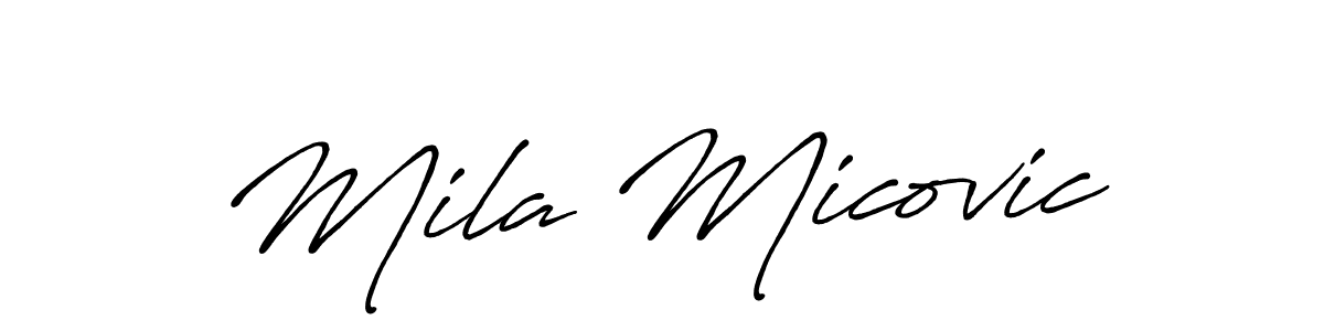 Also You can easily find your signature by using the search form. We will create Mila Micovic name handwritten signature images for you free of cost using Antro_Vectra_Bolder sign style. Mila Micovic signature style 7 images and pictures png