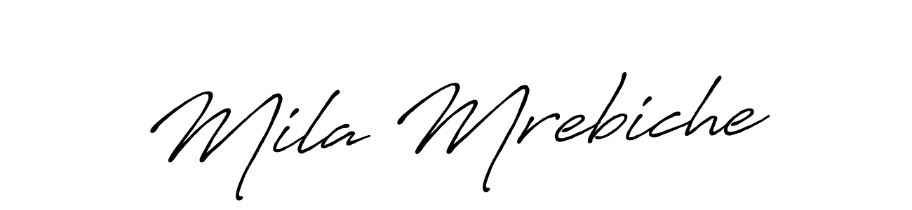 How to Draw Mila Mrebiche signature style? Antro_Vectra_Bolder is a latest design signature styles for name Mila Mrebiche. Mila Mrebiche signature style 7 images and pictures png