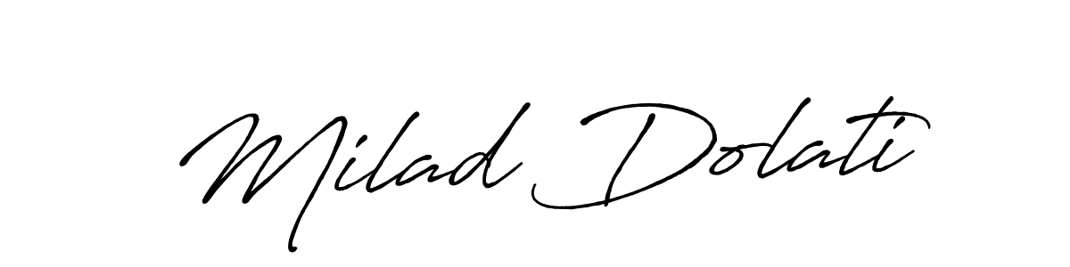 Create a beautiful signature design for name Milad Dolati. With this signature (Antro_Vectra_Bolder) fonts, you can make a handwritten signature for free. Milad Dolati signature style 7 images and pictures png