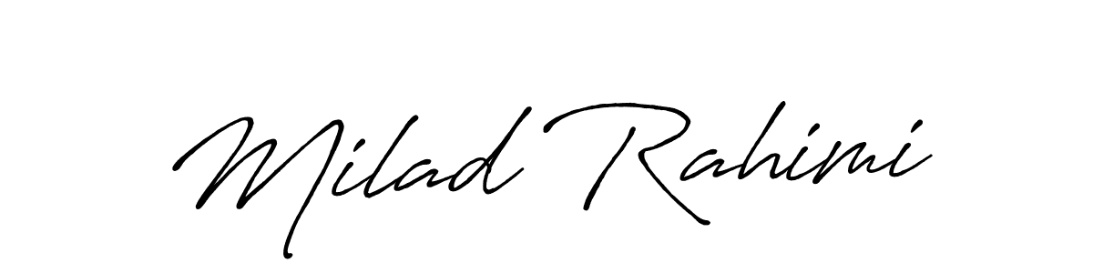 Create a beautiful signature design for name Milad Rahimi. With this signature (Antro_Vectra_Bolder) fonts, you can make a handwritten signature for free. Milad Rahimi signature style 7 images and pictures png