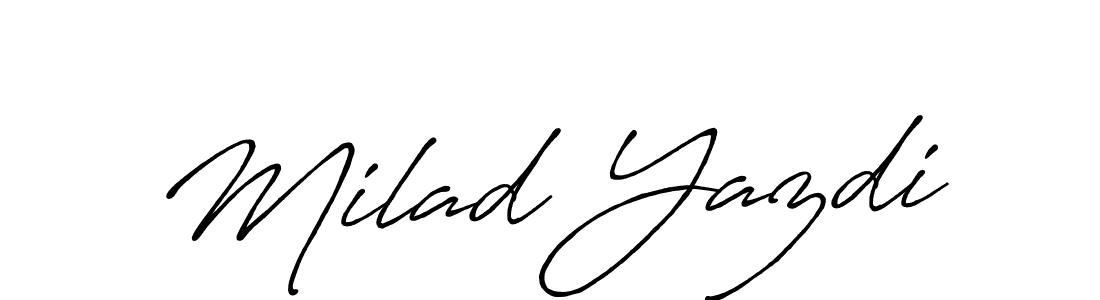 Similarly Antro_Vectra_Bolder is the best handwritten signature design. Signature creator online .You can use it as an online autograph creator for name Milad Yazdi. Milad Yazdi signature style 7 images and pictures png