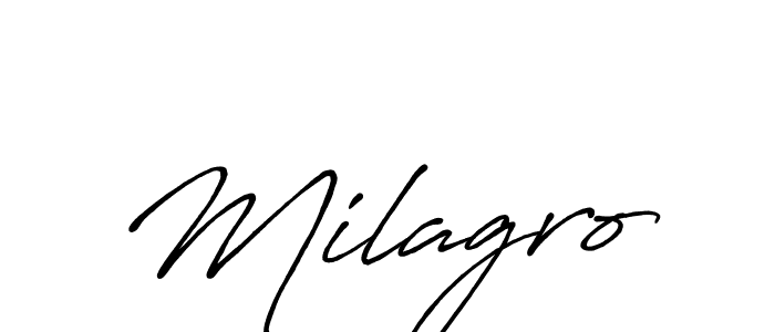 It looks lik you need a new signature style for name Milagro. Design unique handwritten (Antro_Vectra_Bolder) signature with our free signature maker in just a few clicks. Milagro signature style 7 images and pictures png