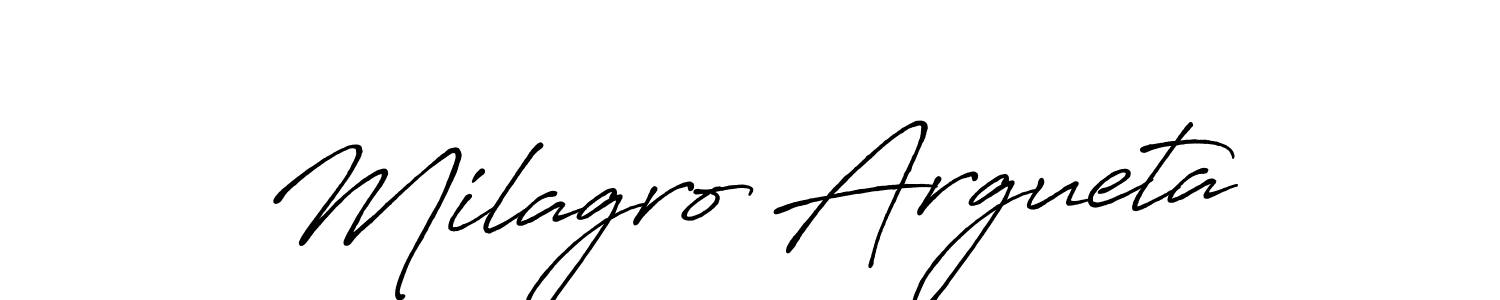 You should practise on your own different ways (Antro_Vectra_Bolder) to write your name (Milagro Argueta) in signature. don't let someone else do it for you. Milagro Argueta signature style 7 images and pictures png