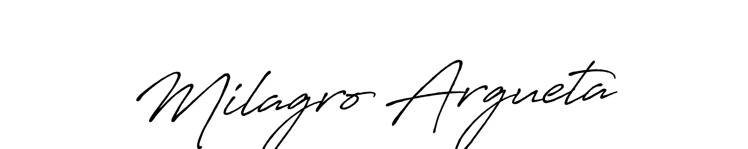 Use a signature maker to create a handwritten signature online. With this signature software, you can design (Antro_Vectra_Bolder) your own signature for name Milagro Argueta. Milagro Argueta signature style 7 images and pictures png