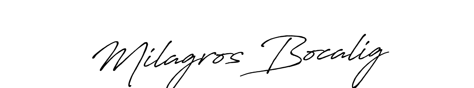 This is the best signature style for the Milagros Bocalig name. Also you like these signature font (Antro_Vectra_Bolder). Mix name signature. Milagros Bocalig signature style 7 images and pictures png